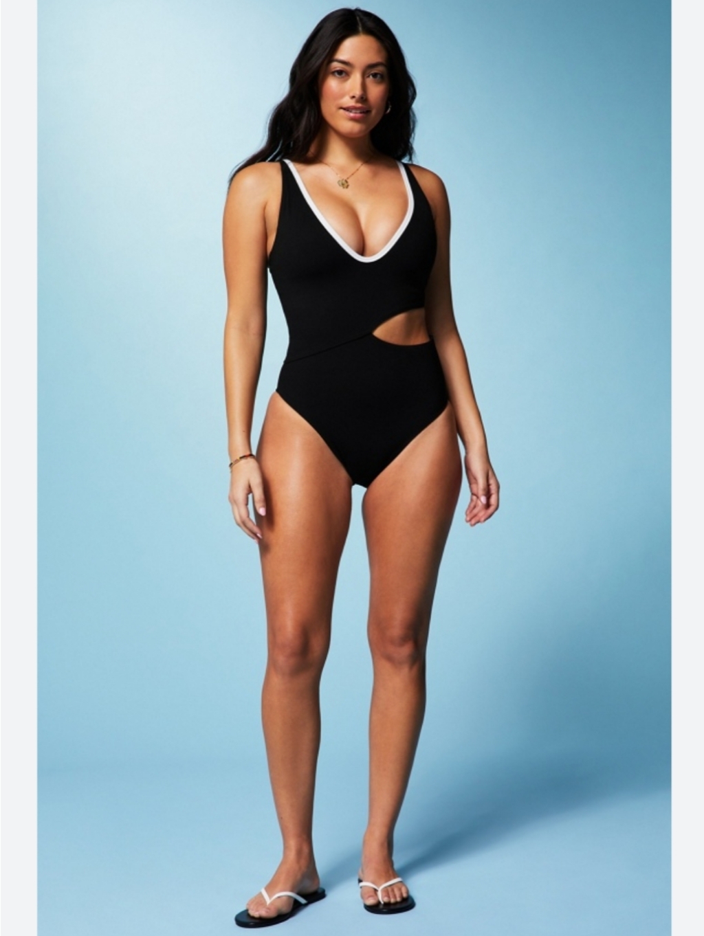 Nwt Fabletics Seaside Cutout Black One-Piece Swimsuit